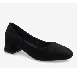 Bombas de camurça preta no pilar H343-1 preto 1