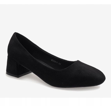 Bombas de camurça preta no pilar H343-1 preto 1