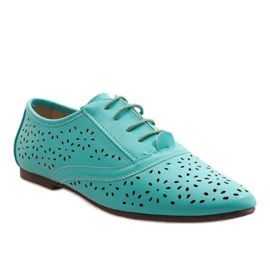 Sapatos de jazz com orifícios de menta sapatos Oxford 3 verde 1
