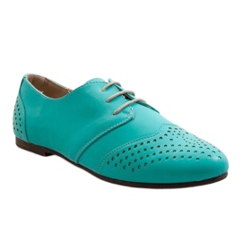 Sapatos de jazz Oxford verdes abertos 1 1