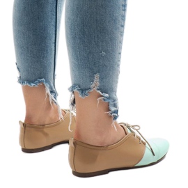 Sapatos de jazz com orifícios de menta sapatos Oxford 2 castanho verde 1