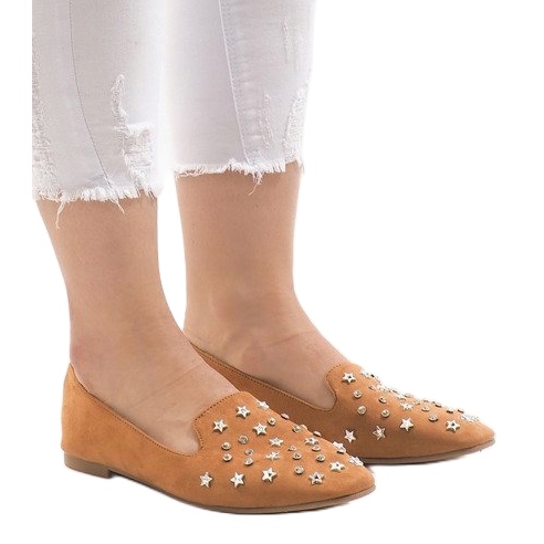 Mocassins de camelo bailarinas F3262 castanho 1