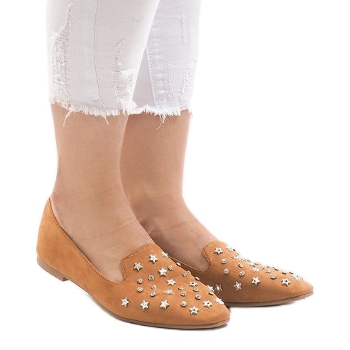 Mocassins de camelo bailarinas F3262 marrom 2