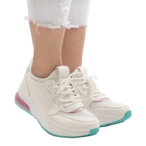 Sapatos esportivos da moda multicoloridos YM-31 L.GREEN branco 1