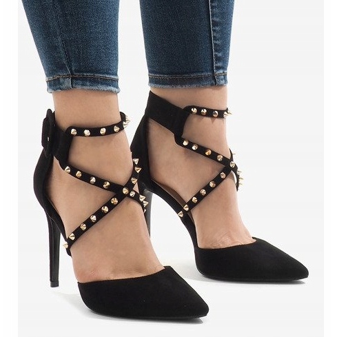 Salto alto em camurça preta GH11547 preto 2