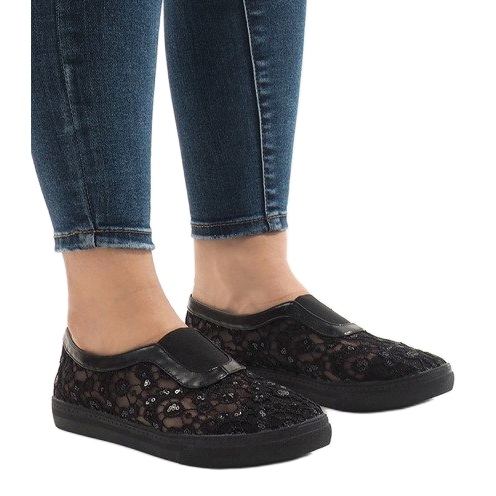 Tênis HC232 de renda preta preto 1