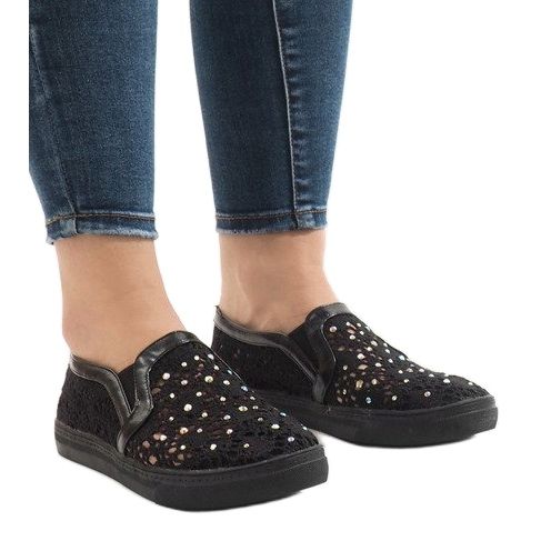 Tênis HC233 de renda preta preto 1