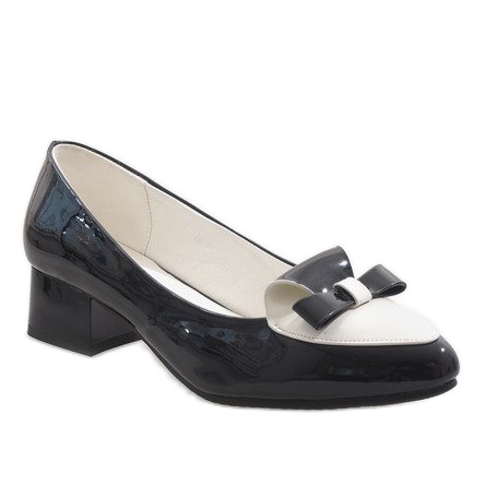 Salto alto preto e branco GF-A166 1 Salto alto preto e branco GF-A166 1