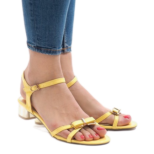 Sandálias de salto alto amarelas 88-3 amarelo 1