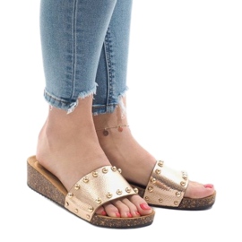 Salto alto champanhe AC-2809 dourado 1