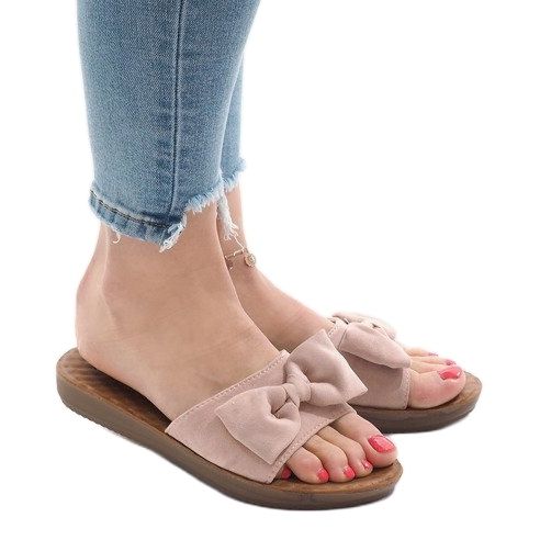 Chinelos rosa com laço 6376-2 1