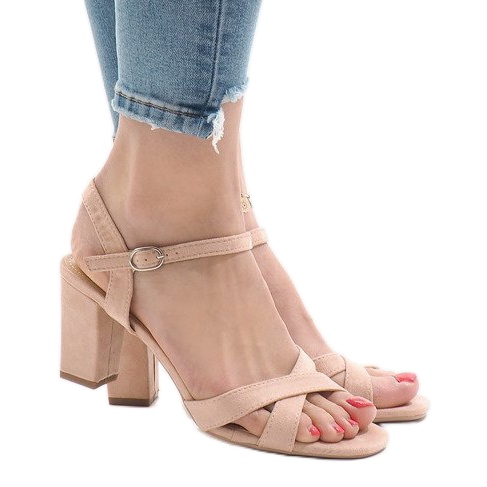 Sandálias de salto alto rosa FH39002 2