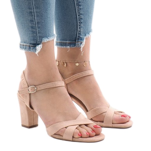 Sandálias de salto alto rosa FH39002 1