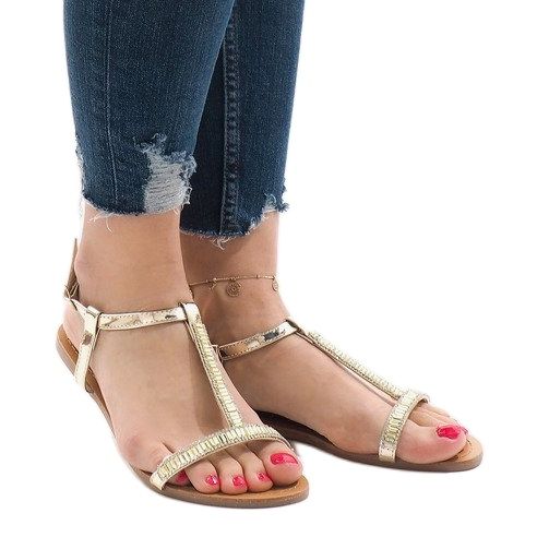 Sandálias douradas decoradas com SY-644 dourado 1