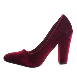 Bombas de veludo vermelho no pilar 91603-1 multicolorido 2