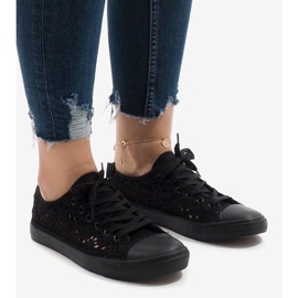 Tênis RL-673 de renda preta preto 1