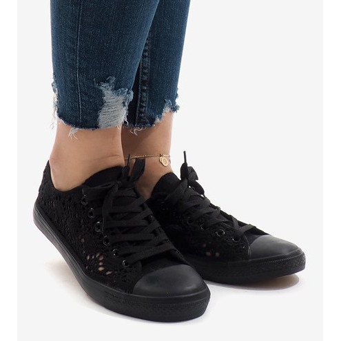 Tênis RL-673 de renda preta preto 2