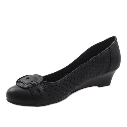 Bombas pretas na cunha TR22-4 preto 1