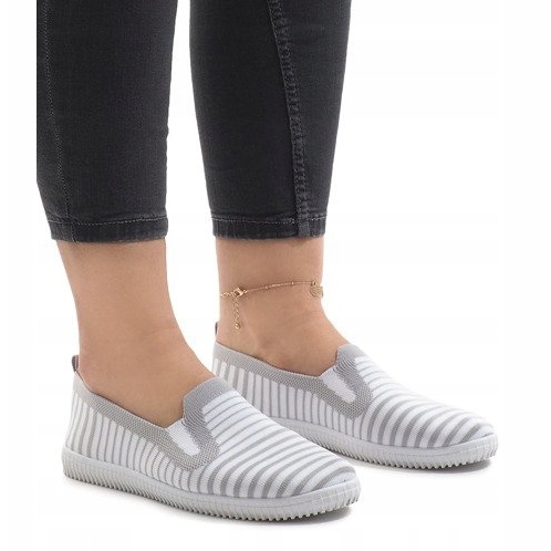 Tênis listrado cinza XJ-2909 1