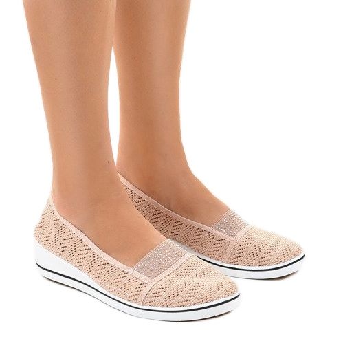 Tênis rosa com renda na cunha ZH-4 1