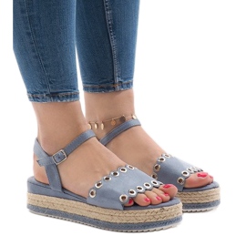 Sandálias azuis na plataforma 99-46 azul 1