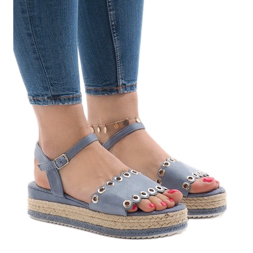 Sandálias azuis na plataforma 99-46 azul 1