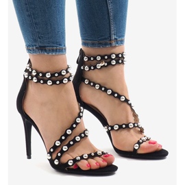 Sandálias pretas com tachas 8297-Y preto 1