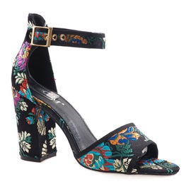 Sandálias pretas no poste 77-14 preto 1