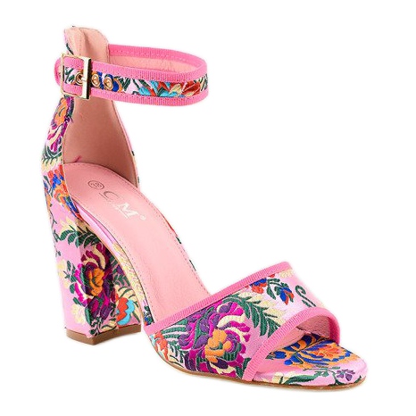 Sandálias rosa no poste 77-14 1