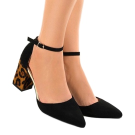 Salto alto camurça preta FR276 marrom preto 1