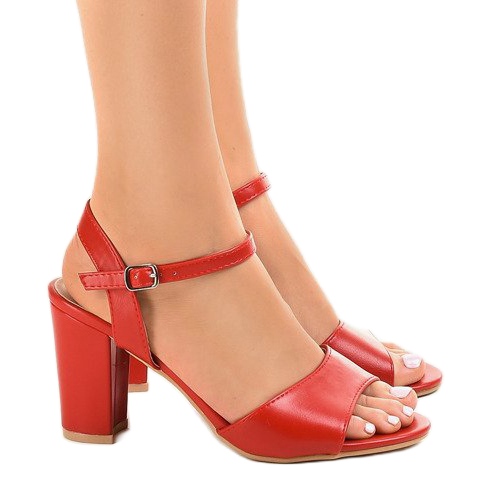 Sandálias abertas vermelhas no poste FZ583 vermelho 1