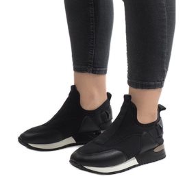 Tênis pretos feitos de Lycra R-403 branco 1