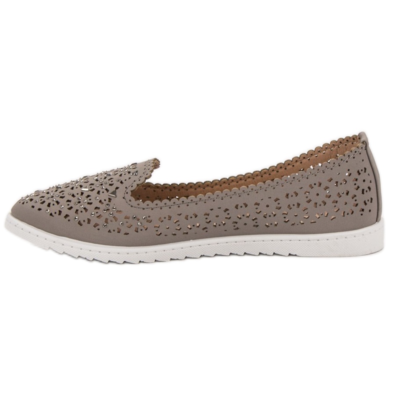 Top Shoes Lordes com cristais cinza 1