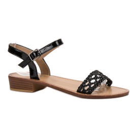 SHELOVET Sandálias de salto alto trançadas preto 1