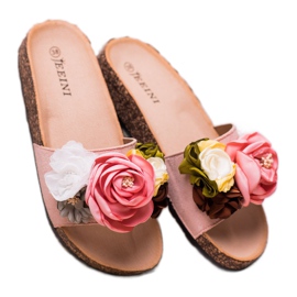 SHELOVET Chinelos de pó com flores rosa 2 SHELOVET Chinelos de pó com flores rosa 2