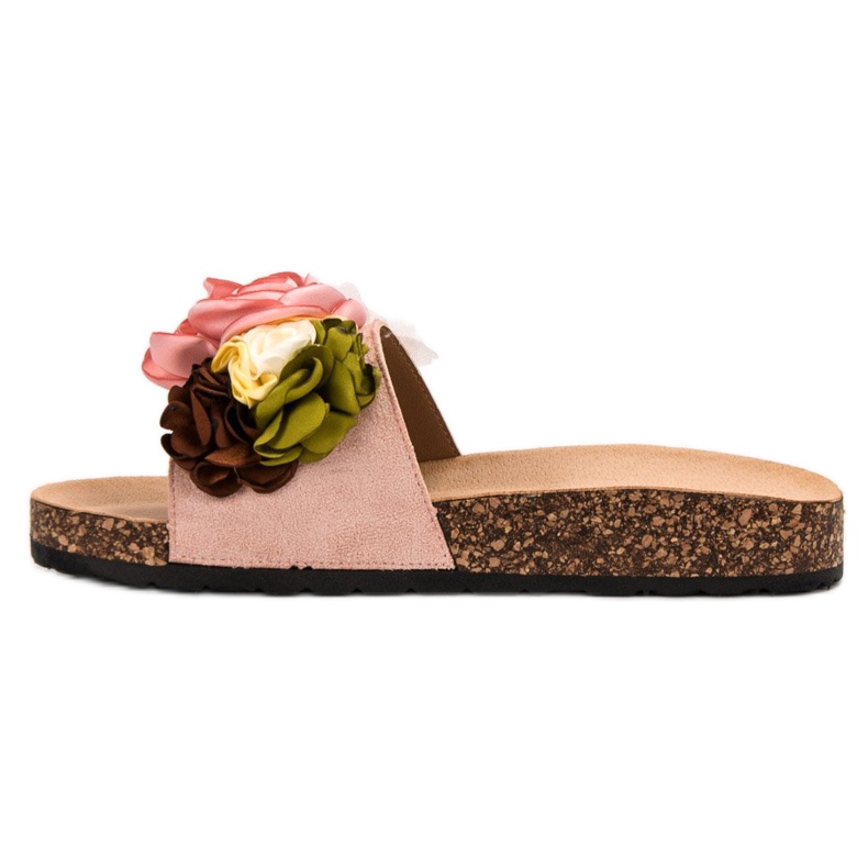 SHELOVET Chinelos de pó com flores rosa 1 SHELOVET Chinelos de pó com flores rosa 1