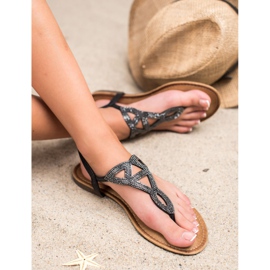 Queen Vivi Sandálias rasteiras femininas preto 2