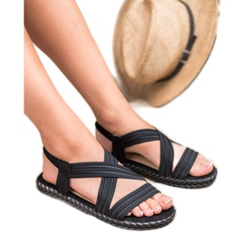 SHELOVET Sandálias femininas confortáveis preto 1