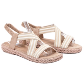 SHELOVET Sandálias femininas confortáveis marrom 1