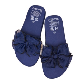 Best Shoes Chinelos de espuma com laço azul 1