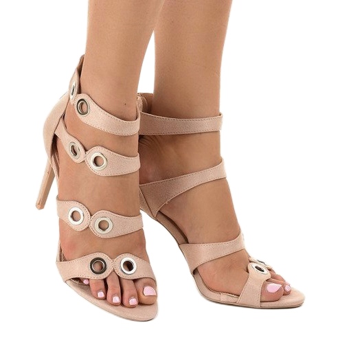 Salto alto camurça bege 0631-3 2