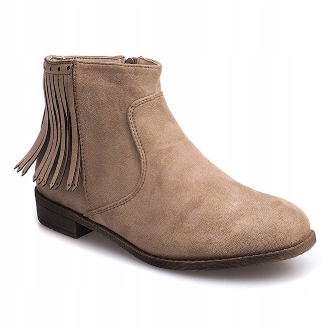 Botas de camurça estilo Boho 8355 Bege 1