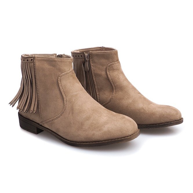 Botas de camurça estilo Boho 8355 Bege 2