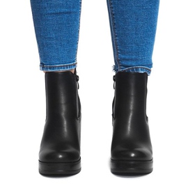 Botas de salto com elástico X9098 preto 1