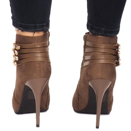 Botas em camurça de salto alto YS20-1 Khaki cáqui 1 Botas em camurça de salto alto YS20-1 Khaki cáqui 1