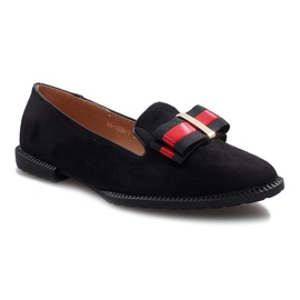 Sapatos deslizantes pretos com laço Rossa 1