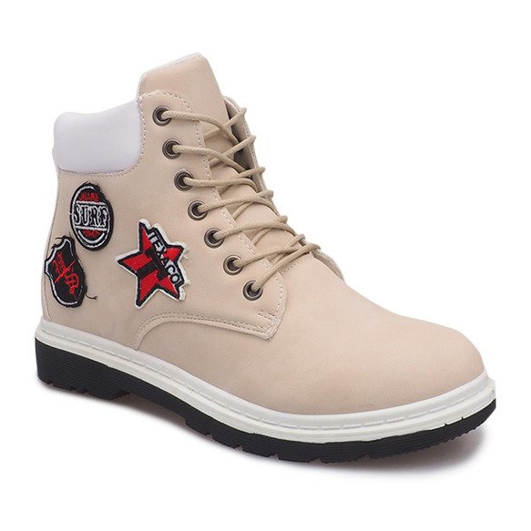 Botas de madeira isoladas SJ1679-5 bege 1