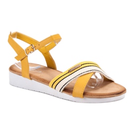 Bello Star Sandálias de fivela amarelo 1