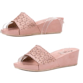 Primavera Chinelos Openwork Wedge rosa 1 Primavera Chinelos Openwork Wedge rosa 1