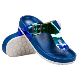Ideal Shoes Flip-flops de holo-efeito azul 1
